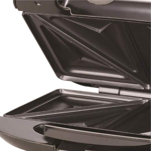 750 W Black Nonstick Compact Dual Sandwich Maker