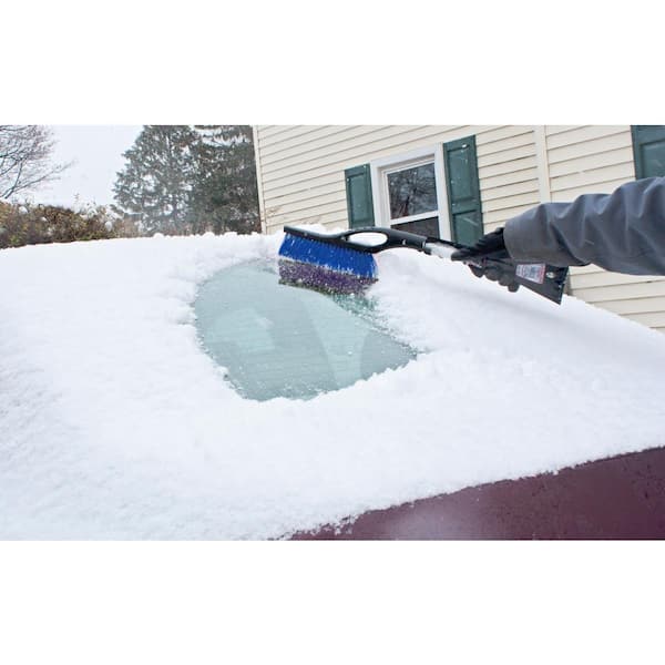 Car Snow Scraper And Brush Windshield Scraper With Aluminum Handle  Windscreen Scrubber For Driving Safety For