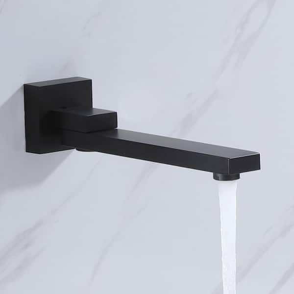 Single-Handle Wall-Mount Roman Tub Faucet with Hand Shower 3-Hole in Matte Black