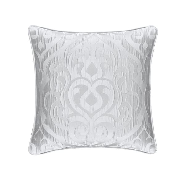 Unbranded Antonia White Polyester 18 in. sq. Decorative 18 in. x 18 in. Throw Pillow
