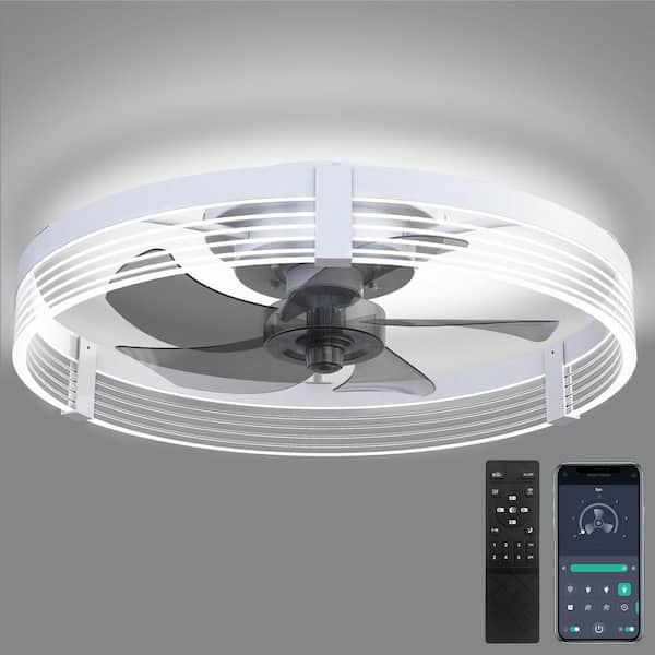 Unbranded Indoor Blade Span 1.31 ft. White 15.7 in. Ceiling Fan with Light, 120-Volt, 3230 RPM, 2000 Lumens with Remote APP Dimmer