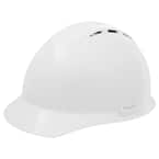 Vent 4 Point Nylon Suspension Mega Ratchet Cap Hard Hat in White