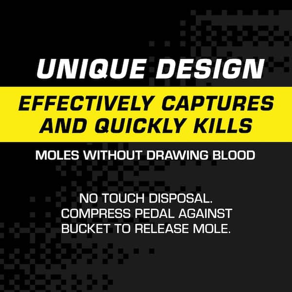 Mole Trap, Innovative and Effective Mole Remover Trap Kills without Drawing Blood, Reusable and Hands-Free, 2 Traps