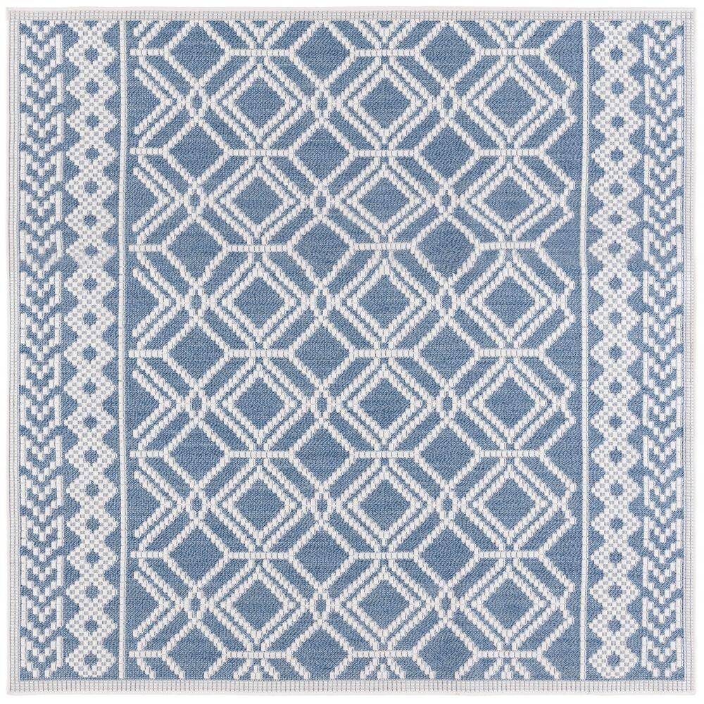 SAFAVIEH Bermuda Navy/Ivory 7 ft. x 7 ft. Border Geometric Diamond