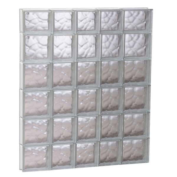 Clearly Secure 32.75 in. x 44.5 in. x 3.125 in. Frameless Wave Pattern Non-Vented Glass Block Window