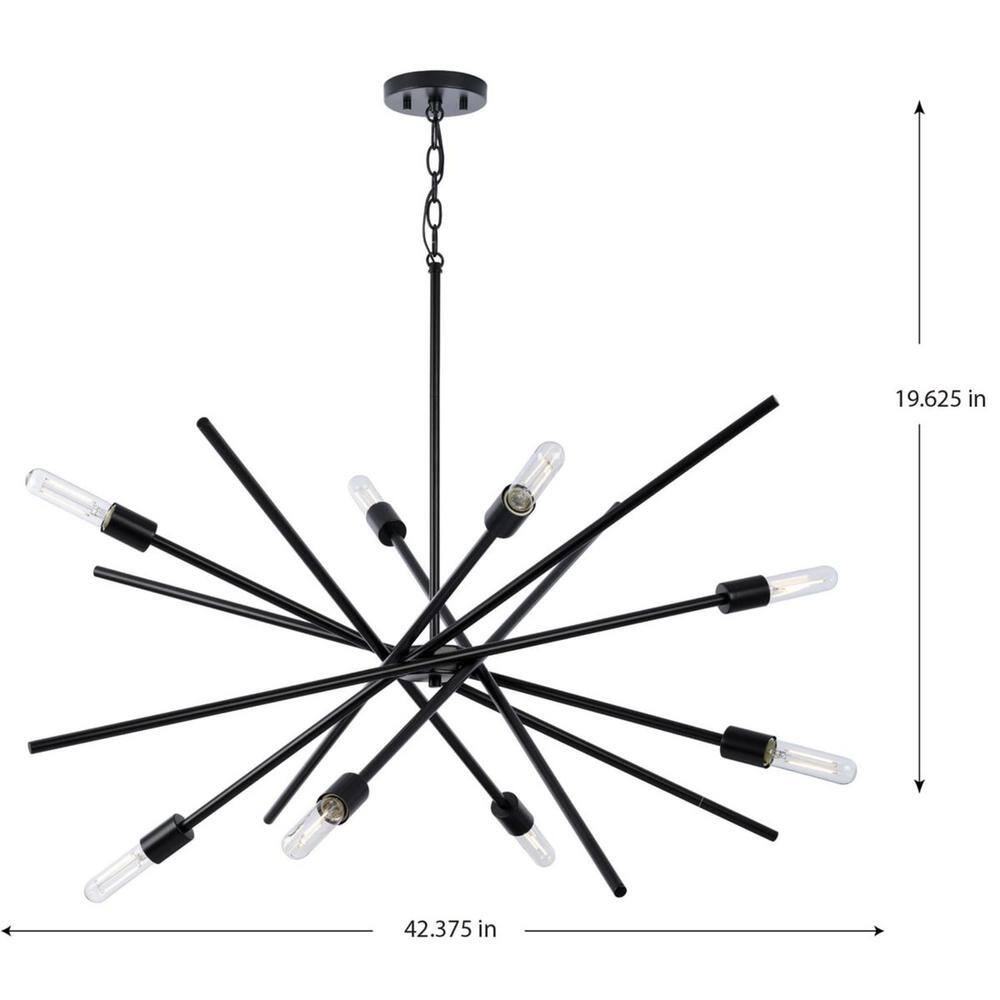 Astra Matte Black 8-Light Sputnik Chandelier