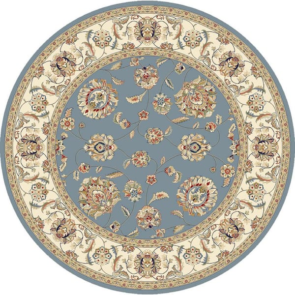Judith Light Blue/Ivory 5 ft. x 5 ft. Round Indoor Area Rug