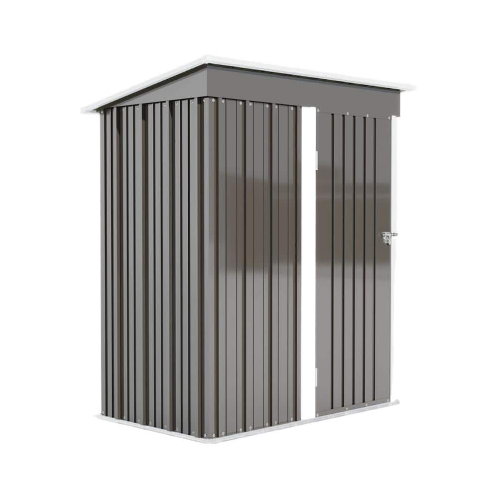 5 ft. D x 3 ft. W Metal Outdoor Storage Shed, with Pitched Roof and Lockabl