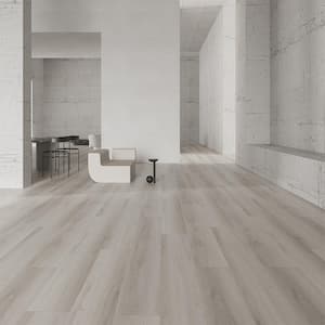 Take Home Sample-Fluent Amelia Medium Gray 9.37 in. W x 4 in. L Waterproof Laminate Wood Flooring