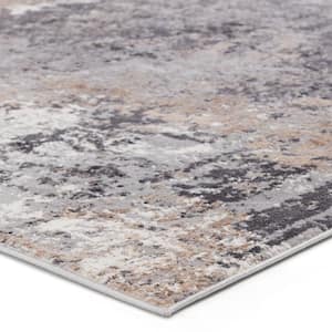 Grotto Gray/Tan 9 ft.6 in. x 13 ft. Abstract Rectangle Area Rug