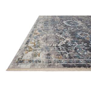 Samra Grey/Multi 2 ft. 7 in. x 12 ft. Distressed Oriental Transitional Runner Rug