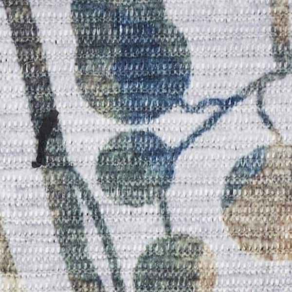 2 ft. x 10 ft. Blue Floral Washable Area Rug