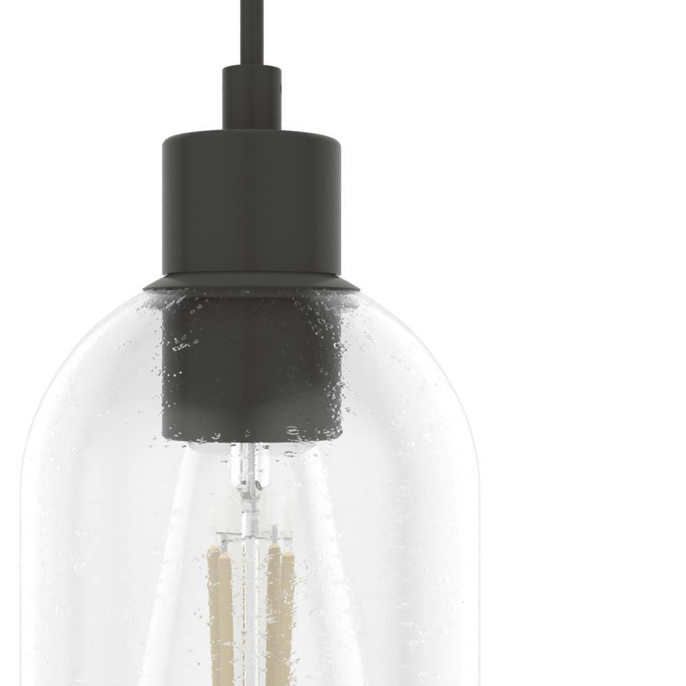 Noble Bronze Mini LED Pendant with Seeded Glass Shade