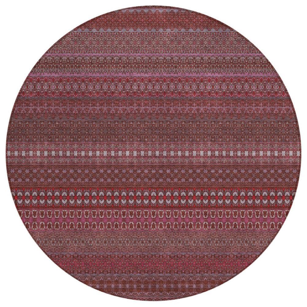Merlot 8 ft. Round Woven Striped Polyester Round Indoor/Outdoor Area Rug price history on PriceWatchPro