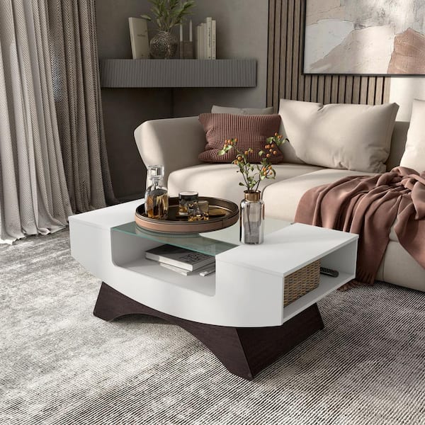 Furniture of America Montannah 39.37 in. White/Espresso Furniture of America Montannah 39.37 in. White/Espresso
