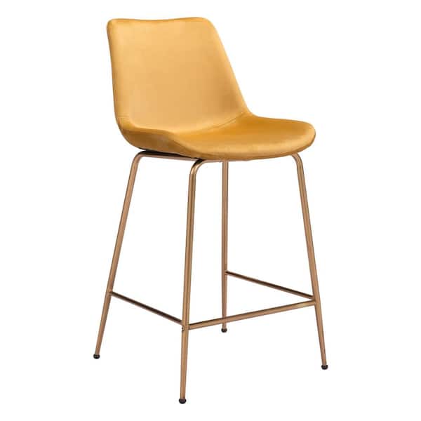 ZUO Tony Counter Chair Yellow & Gold