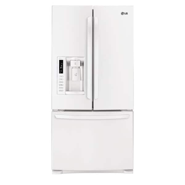 LG 33 in. W 24.9 cu. ft. French Door Refrigerator in Smooth White