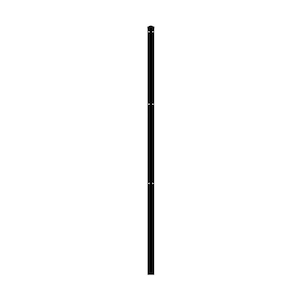 86 in. x 5 ft. H Deco Grid Black Steel Fence Post with Cap