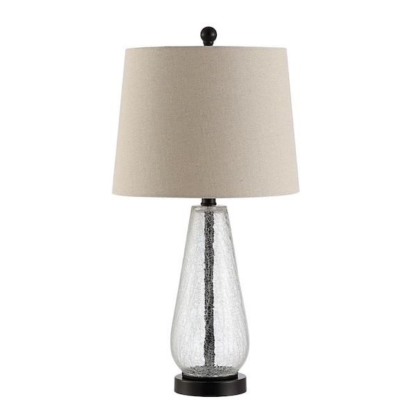 Naila 25. 5 in. Clear Table Lamp with White Shade