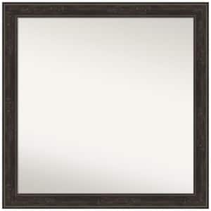 Shipwreck Greywash Narrow 30 in. x 30 in. Non-Beveled Rustic Square Framed Wall Mirror in Brown