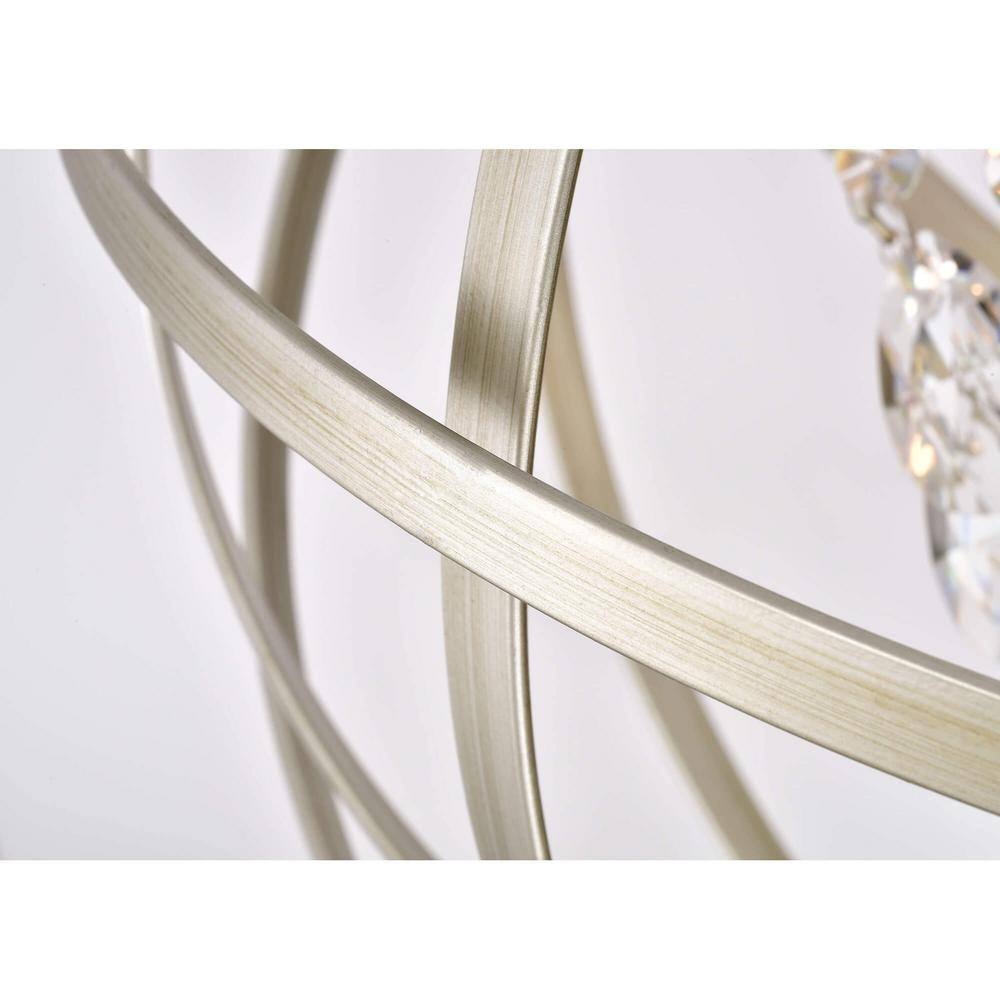 Champagne Metal and Crystal Orb 5-Light Chandelier
