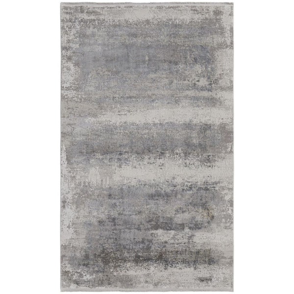 HomeRoots 2 X 3 Gray Abstract Area Rug