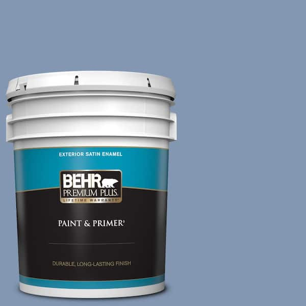 BEHR PREMIUM PLUS 5 gal. #S530-4 Jet Set Satin Enamel Exterior Paint & Primer