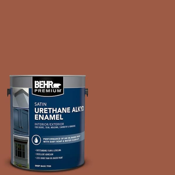 BEHR PREMIUM 1 gal. #PFC-15 Santa Fe Urethane Alkyd Satin Enamel Interior/Exterior Paint