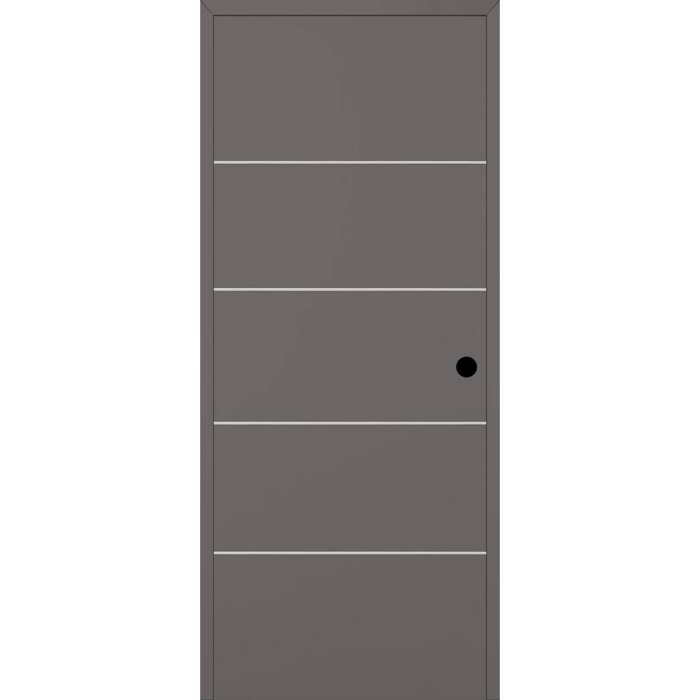 Optima 4H DIY-Friendly 28 in. x 84 in. Left Hand Gray Matte Solid Composite Core Wood Single Prehung Interior Door price history on PriceWatchPro
