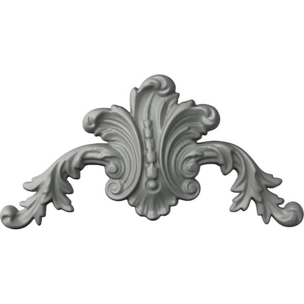 Ekena Millwork 1-1/8 in. x 11 in. x 5-5/8 in. Polyurethane Beaded Center Onlay Moulding