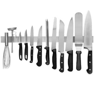 12-Knife 24 in. Stainless Steel Magnetic Knife Bar with Multipurpose Use as Knife Holder, Knife Magnetic Strip and More