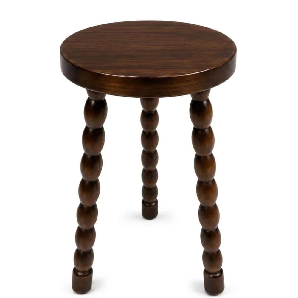 "20"" Walnut Round Solid Wood End Table with Turned Legs, Accent Side Table Nightstand" price history on PriceWatchPro