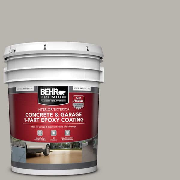 BEHR PREMIUM 5 gal. #PPU24-11 Greige Self-Priming 1-Part Epoxy Satin Interior/Exterior Concrete and Garage Floor Paint