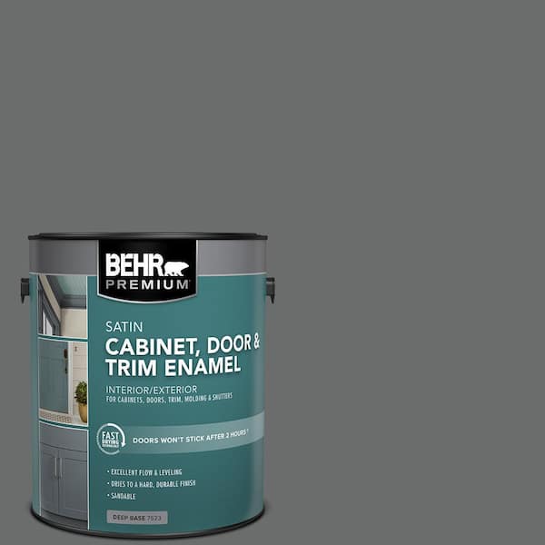 BEHR PREMIUM 1 gal. #770F-5 Dark Ash Satin Enamel Interior/Exterior Cabinet, Door & Trim Paint