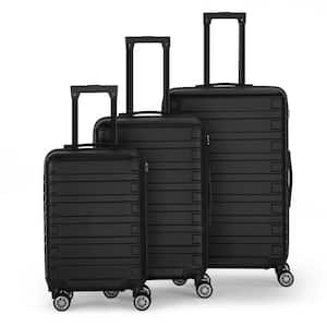 3-Piece Luggage Set, ABS Suitcase with Spinner Wheels, Hard Shell Luggage Sets with TSA Lock Black (20/24/28)