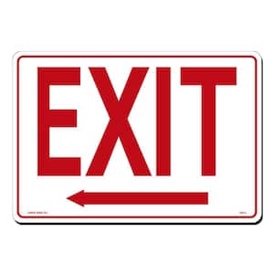 14 in. x 10 in. Exit with Arrow Left Sign Printed on More Durable, Thicker, Longer Lasting Styrene Plastic