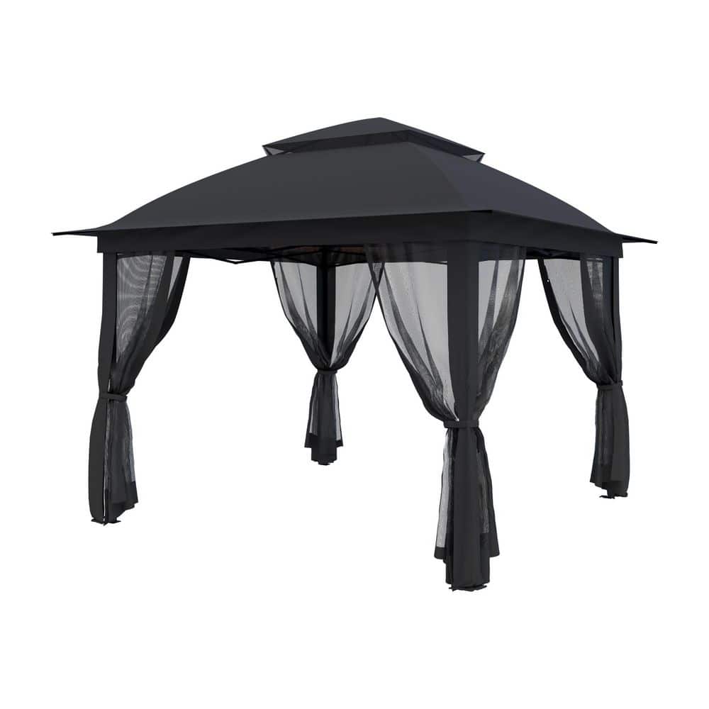 11 ft. x 11 ft. Pop-Up Gazebo with Mosquito Netting, Portable Outdoor Canopy Tent for Patio, Black price history on PriceWatchPro