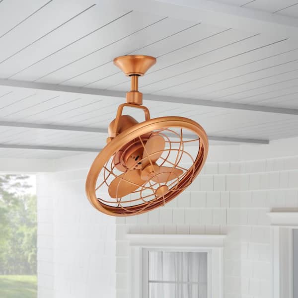 Indoor/Outdoor Copper Oscillating Ceiling Fan Home Decorators Bentley II 18 in 
