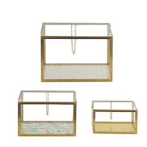Gold/Clear Marigold Glass Boxes