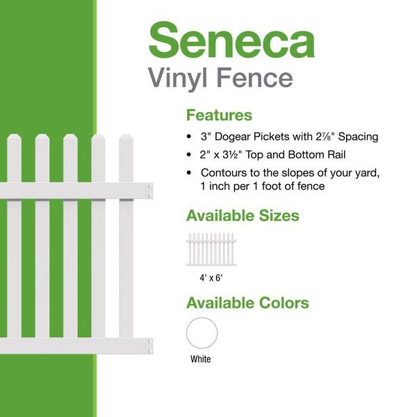 4 ft. H x 3.5 ft. W White Vinyl Dog Ear Scalloped Spaced Picket Corner Accent Fence Panel Kit
