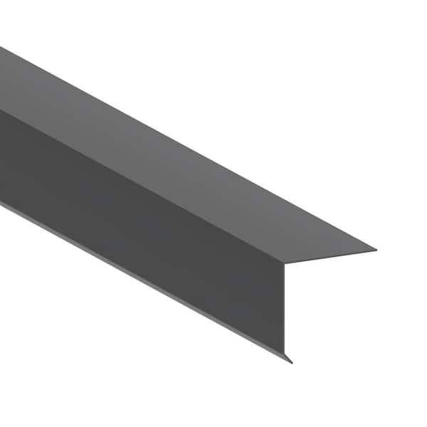 Gibraltar Building Products 1-1/2 in. x 1-1/2 in. x 10 ft. Galvanized Steel Grip Edge Flashing in Charcoal