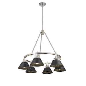 Orwell 6-Light Pewter and Matte Black Chandelier