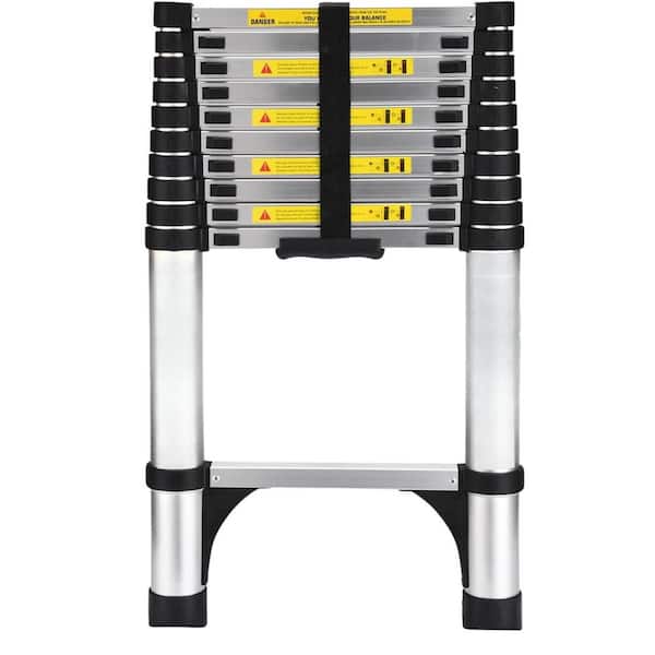 10.5 ft. Aluminum Telescopic Extension Ladder 330 lbs. Load Capacity Type IAA Duty Rating with 2 Triangle Stabilizers