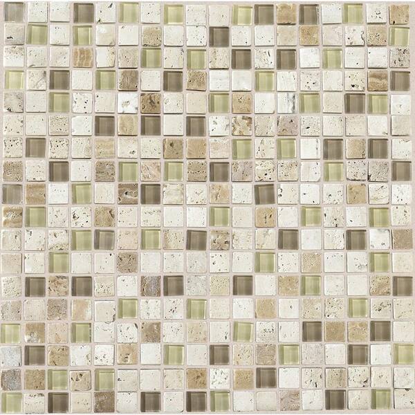 Daltile Stone Radiance Mushroom 12 in. x 12 in. x 8 mm Glass and Stone Mosaic Blend Wall Tile (1 sq. ft. / piece)