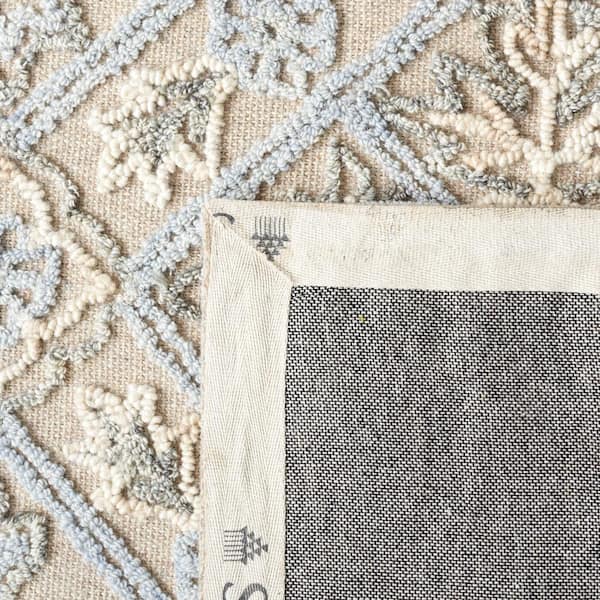 SAFAVIEH Trace Beige/Silver 2 ft. x 8 ft. Trellis Runner Rug