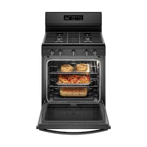 5.8 cu. ft. Gas Freestanding Range in Black with Frozen Bake Technology