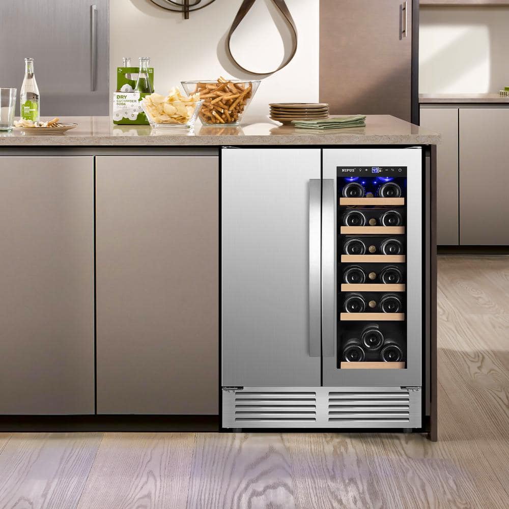 Silver Dual Zone 18 Bottle and 57 Can Wine and Beverage Refrigerator
