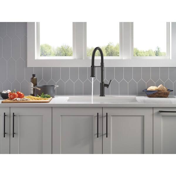 コラントッテ Delta Cordova Spring Spout Matte Black 21 in. H Pull Down Sprayer