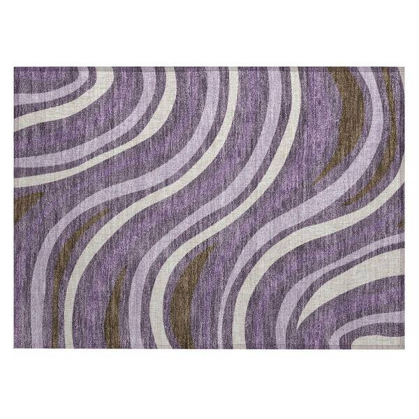 Chantille Machine Washable Indoor/Outdoor Abstract ACN2490 Plum 2 ft. x 3 ft. Accent Rug