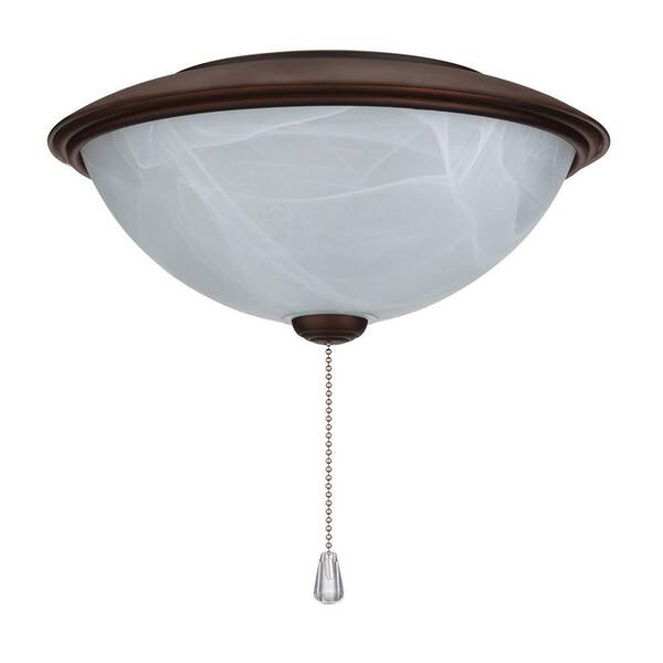 Broan-NuTone Alabaster Glass Contemporary Bowl Ceiling Fan Light Kit with Oil-Rubbed Bronze Trim